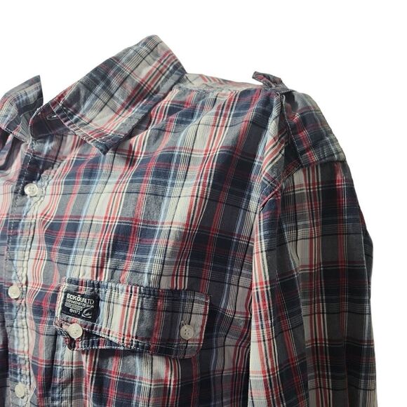 Ecko Unltd Button Front Shirt Blue Red Plaid Mens Size XXL - Picture 11 of 11